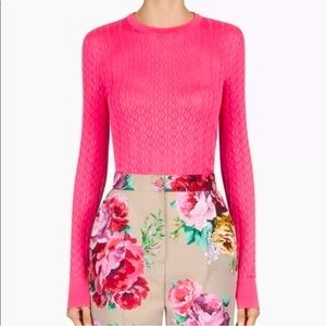 Dolce & Gabbana Silk Crew Neck Lace Sweater